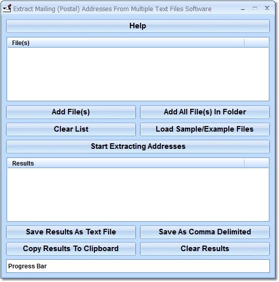 Extract Mailing (Postal) Addresses From Multiple Text Files Software 7.0