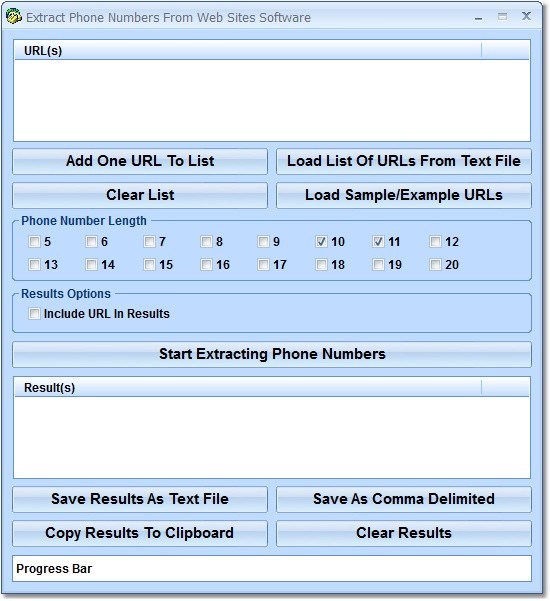 Extract Phone Numbers From Web Sites Software 7.0