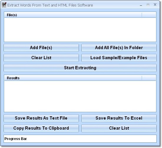 Extract Words From Text and HTML Files Software 7.0