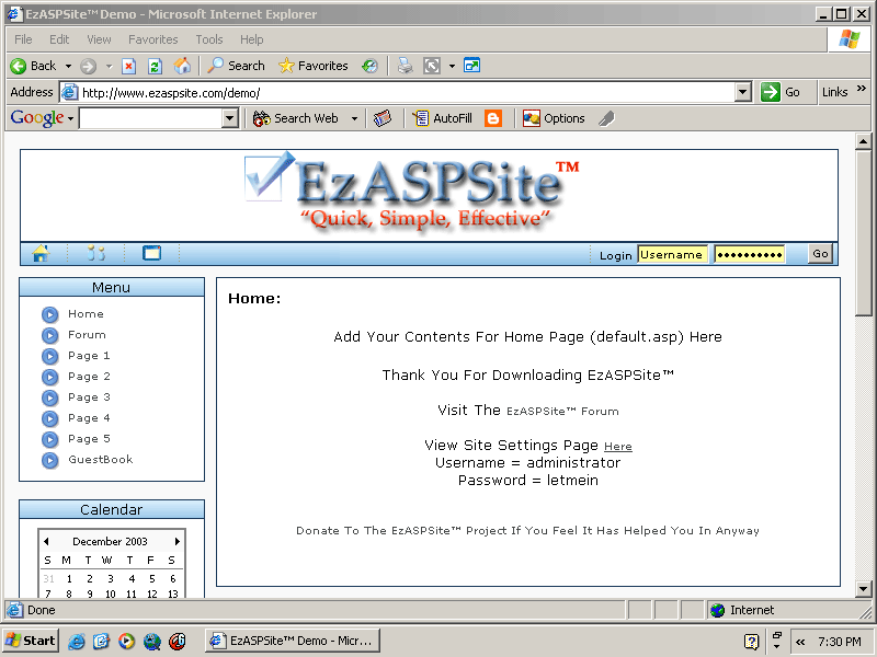 EzASPSite Beta 1.15