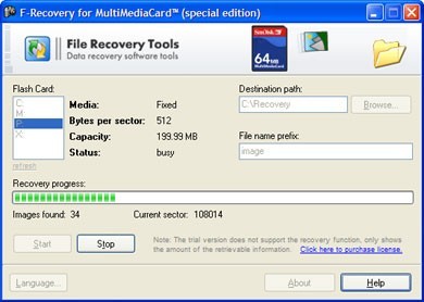 F-Recovery for MultiMediaCard 1.8