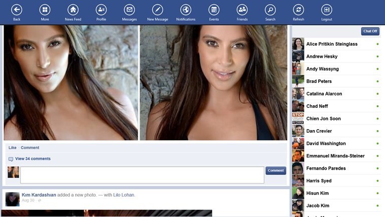 Facebook Touch for Win8 UI 1.0