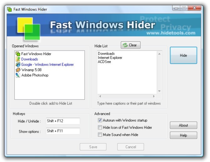 Fast Windows Hider 3.2.2