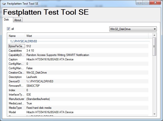 Festplatten Test Tool SE 1.0.4