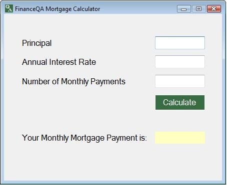 FinanceQA Mortgage Calculator 1.0