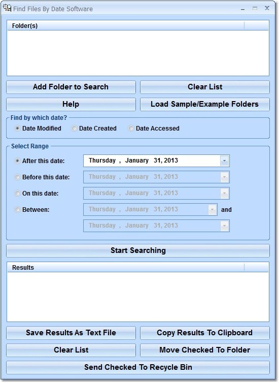 Find Files By Date Software 7.0