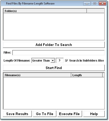 Find Files By Filename Length Software 7.0