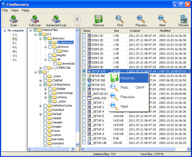 FineRecovery for NTFS 3.5.4.8