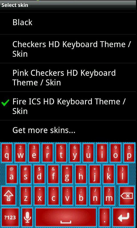 Fire ICS Keyboard Theme / Skin 1.0