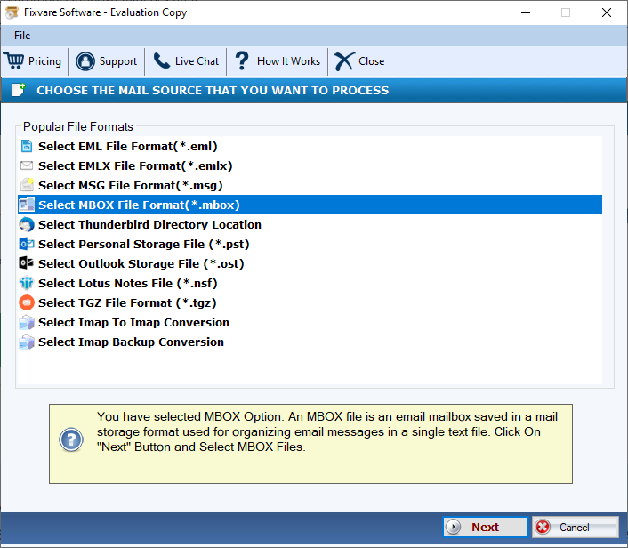 FixVare MBOX to EML Converter 2.0