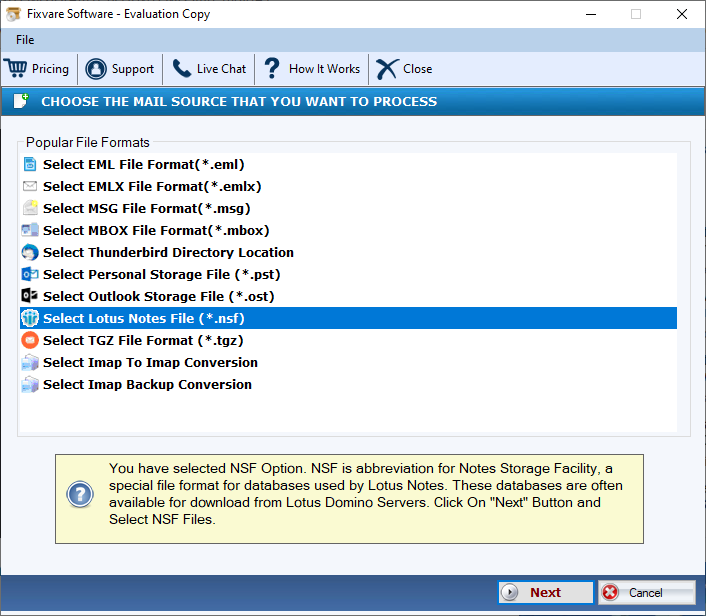 FixVare NSF to MSG Converter 2.0