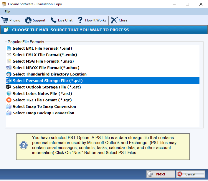 FixVare PST to EMLX Converter 2.0