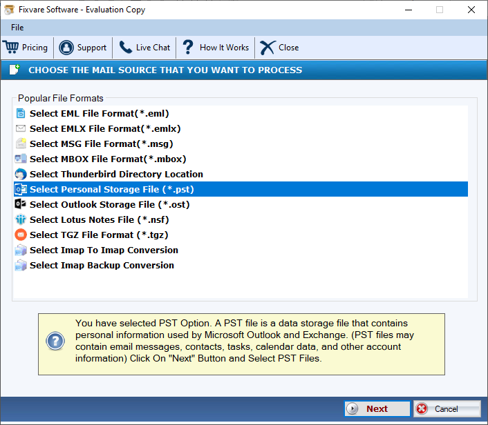 FixVare PST to NSF Converter 2.0