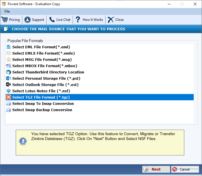 FixVare TGZ to EMLX Converter 2.0
