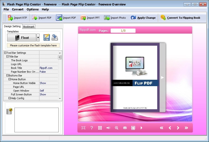 Flash Page Flip Creator -  freeware 2.0