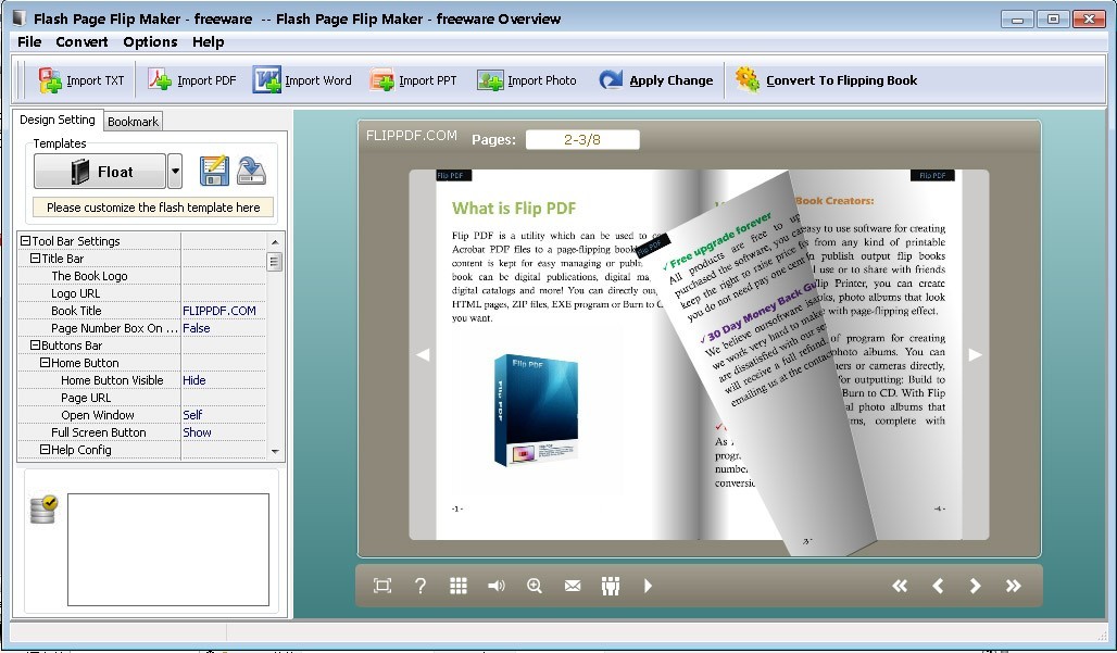 Flash Page Flip Maker - freeware 2.7
