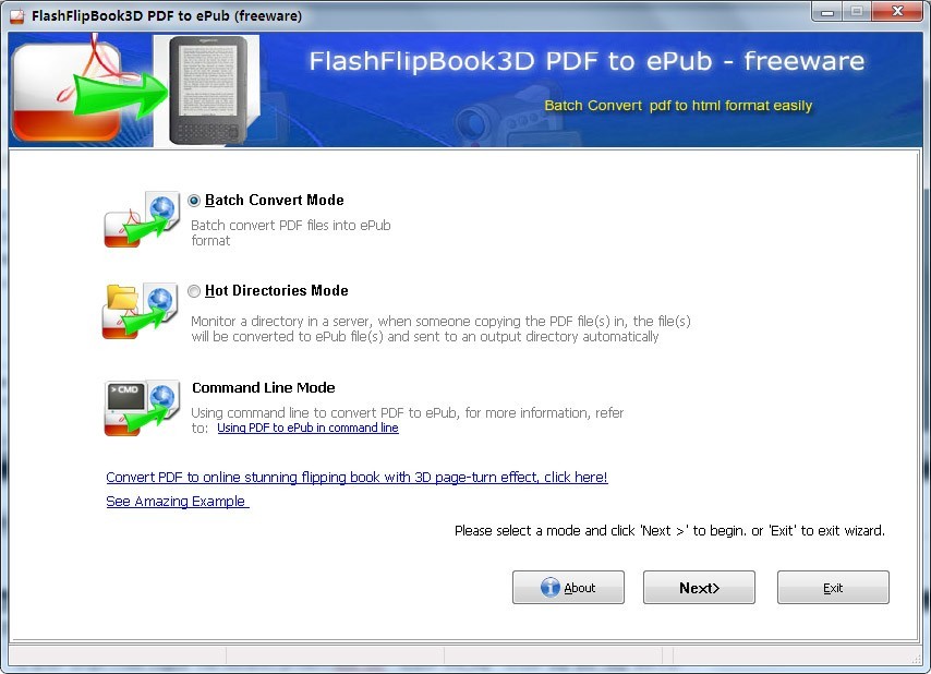 FlippingBook3D PDF to ePUB Converter (Freeware) 2.5