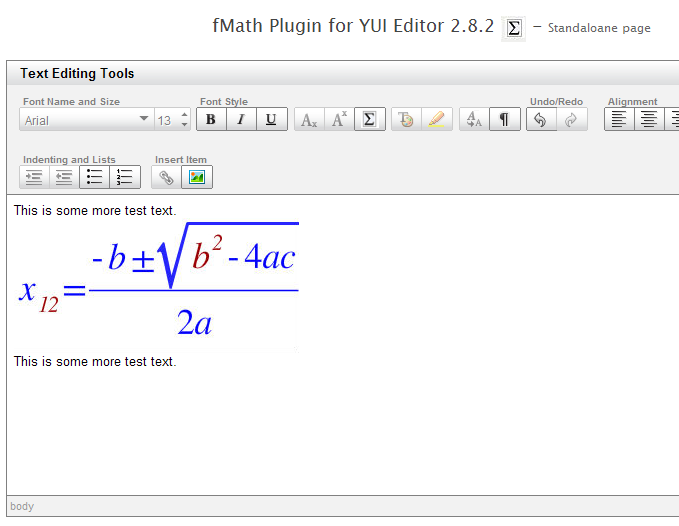 fMath Editor - YUI Editor Plugin 1.5.1