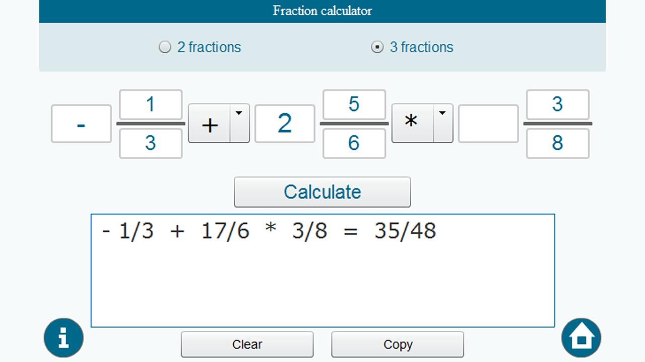Fraction calculator xFractions 1.0.0