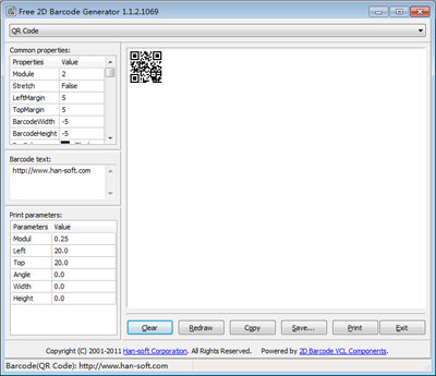 Free 2D Barcode Generator 13.0.1.2629