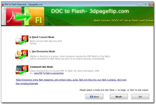 Free 3DPageFlip Doc to Flash Converter 1.0
