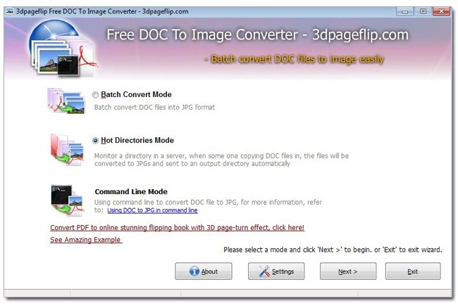 Free 3DPageFlip Doc to Image Converter 1.0