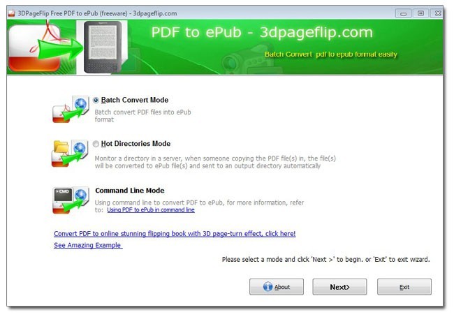 Free 3DPageFlip PDF to ePub Converter 1.0