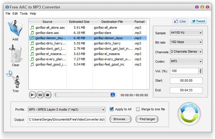 Free AAC to MP3 Converter 1.0