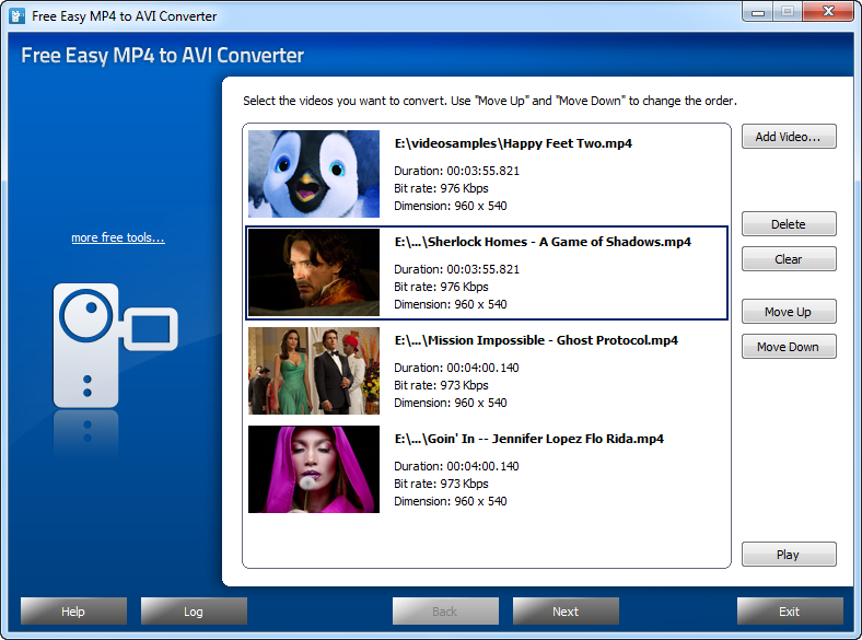 Free Easy MP4 to AVI Converter 4.2.7