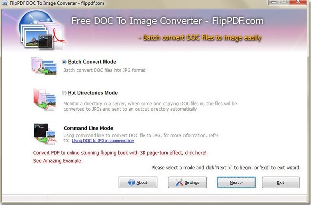 Free FlipPDF DOC to Image Converter 1.0