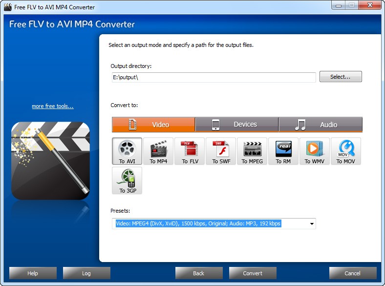 Free FLV to AVI MP4 Converter 1.8.7