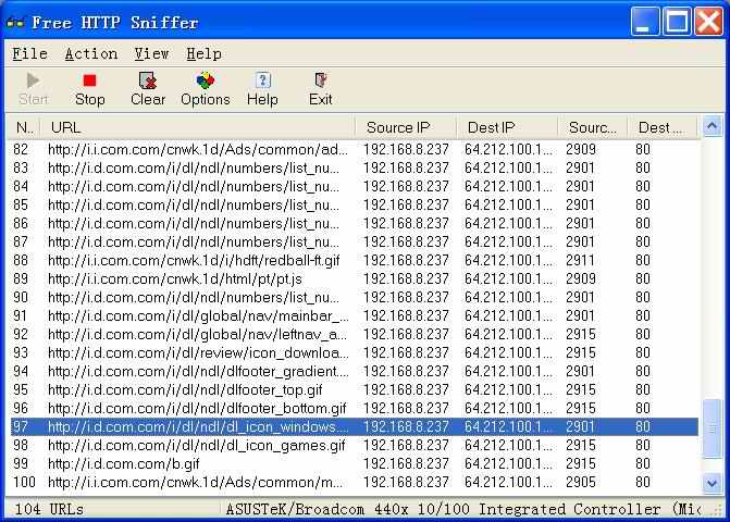 Free HTTP Sniffer 1.0