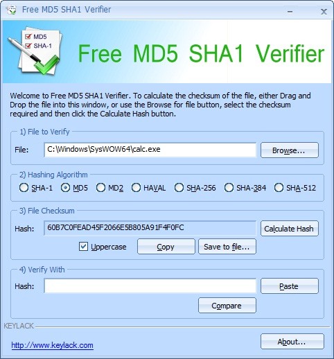 Free MD5 SHA1 Verifier 1.41