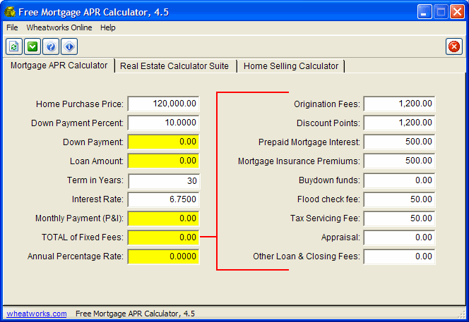 Free Mortgage APR Calculator 4.5.01