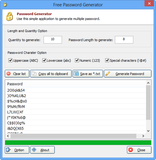 Free Password Generator 1.0