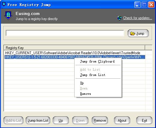 Free Registry Jump 2.1