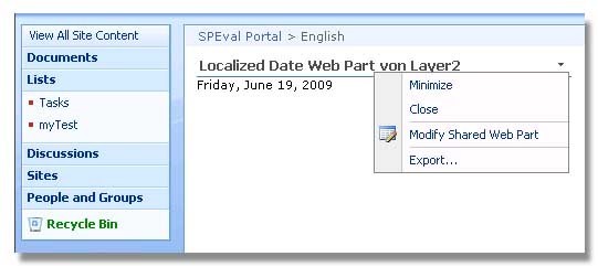 FREE SharePoint Localized Date Web Part 1.0