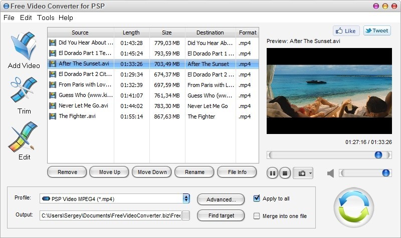 Free Video Converter for PSP 1.0