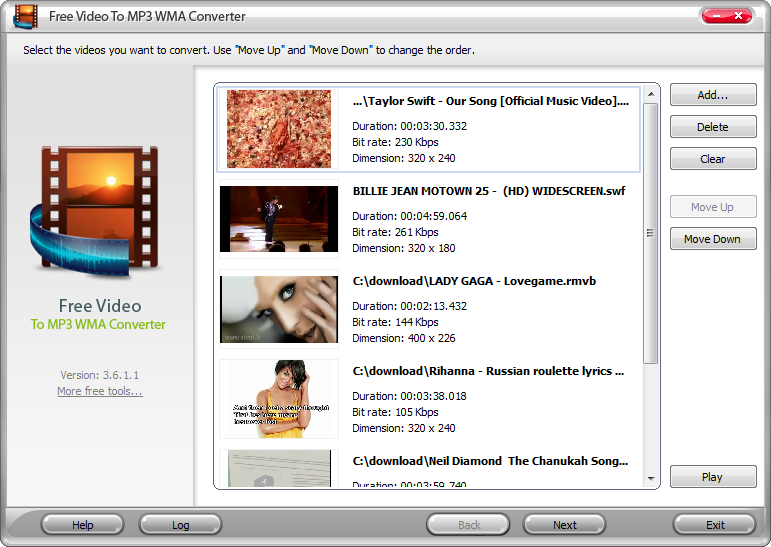 Free Video to MP3 WMA Converter 4.6.7