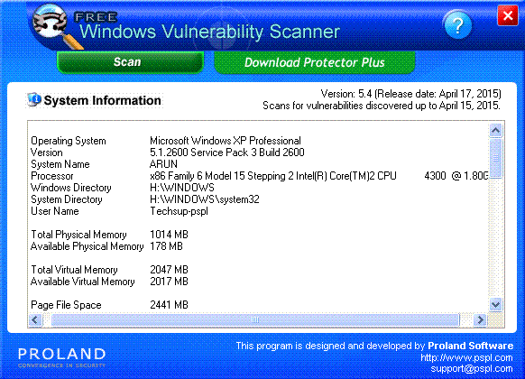 Free Windows Vulnerability Scanner 5.4