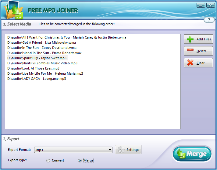 Free WMA WAV MP3 Joiner 4.5.5