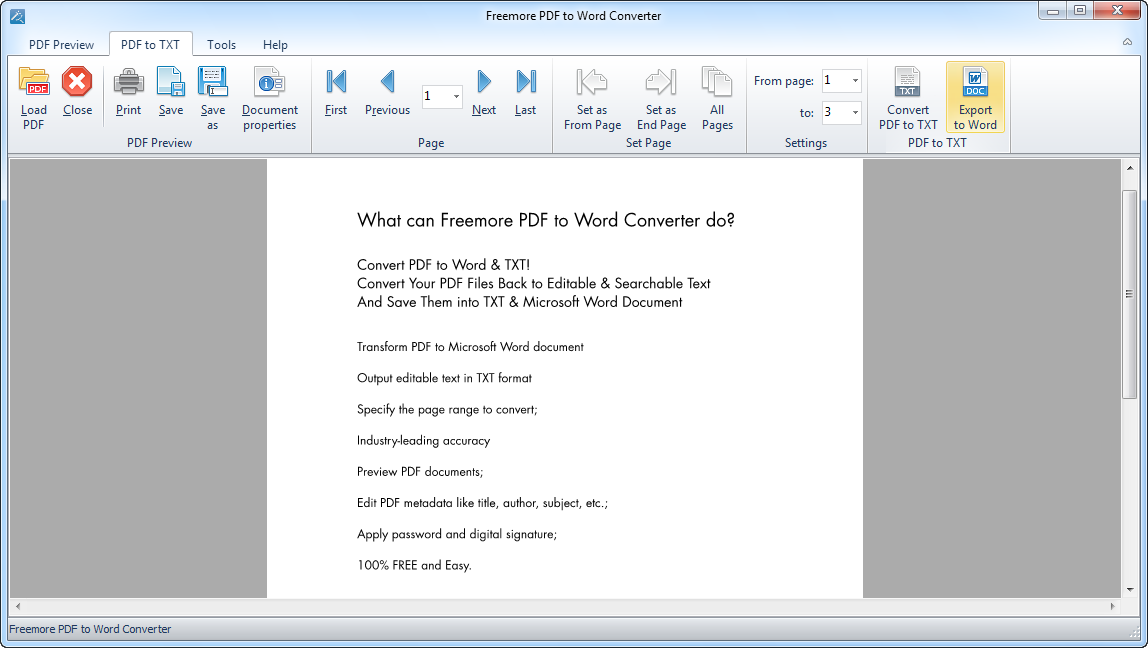 Freemore PDF to Word Converter 3.5.2