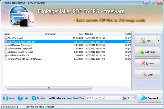 Freeware FlipPageMaker PDF to JPG 1.0