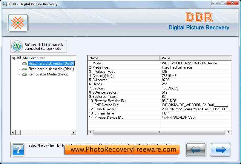 Freeware Photo Recovery 5.3.1.2