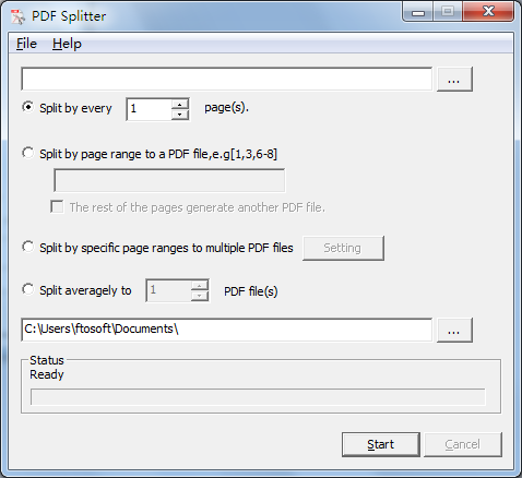 ftosoft PDF Splitter 1.1