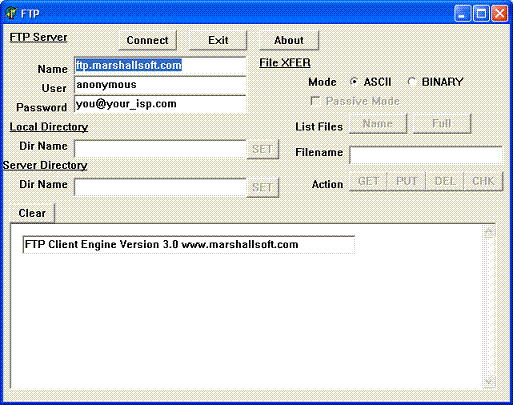 FTP Client Engine for Visual Basic 3.3