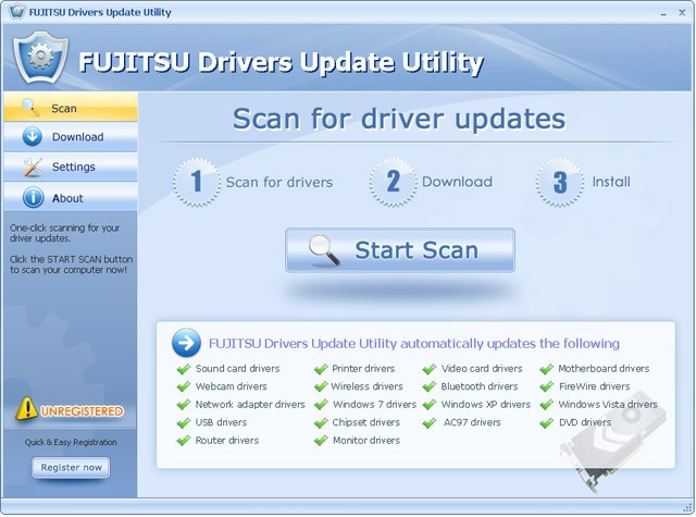 FUJITSU Drivers Update Utility For Windows 7 64 bit 2.9