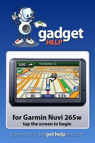 Garmin Nuvi 265w - Gadget Help 1.0