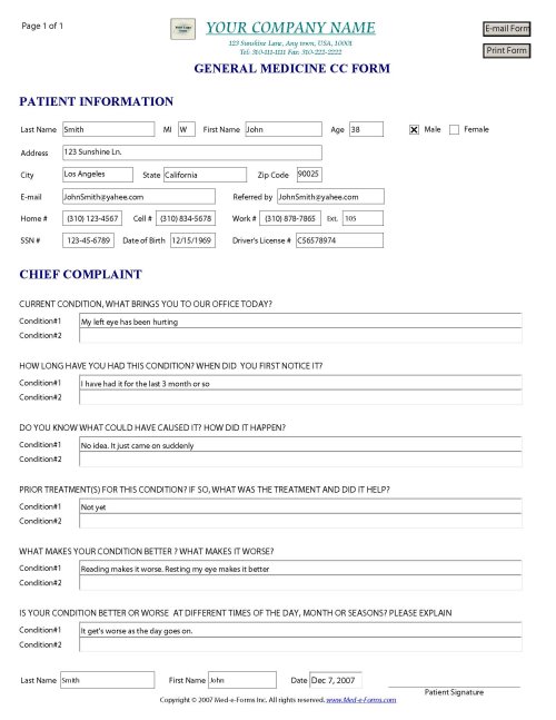 General Medicine CC Form 2.0.0.0