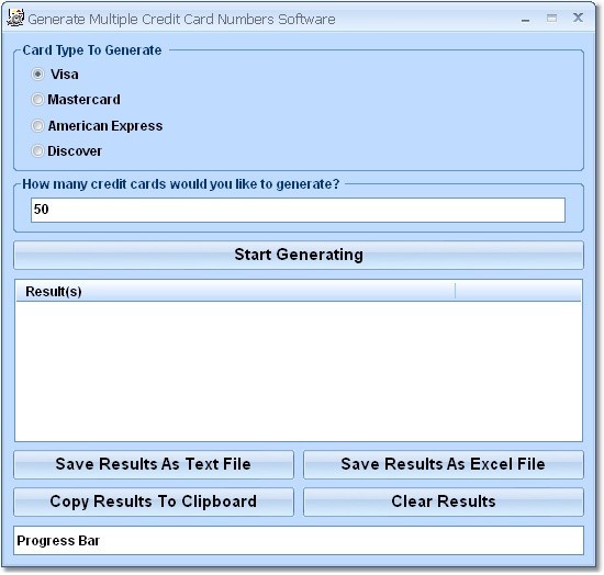 Generate Multiple Credit Card Numbers Software 7.0